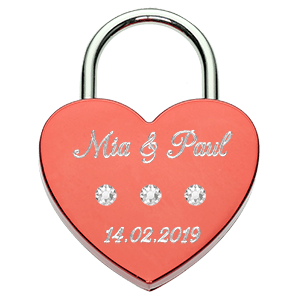 Heart love locks with Swarovski® crystals