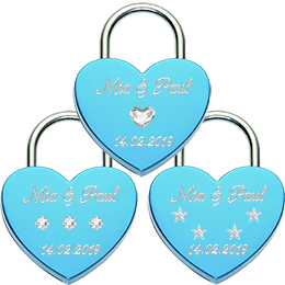 Lucchetto a cuore blu con cristalli Swarovski®