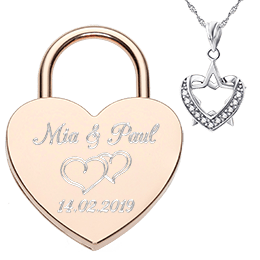 Cadenas de coeur rose pâles avec avec collier en argent