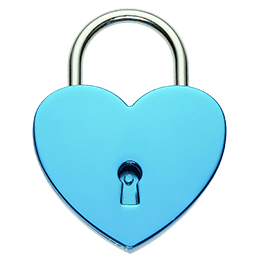 Heart love lock blue