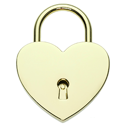 Heart love lock gold