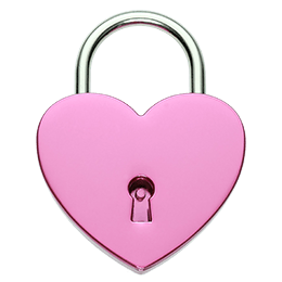 Heart love lock pink