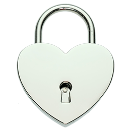 Heart love lock silver
